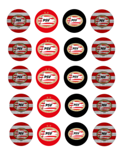 Eetbare print PSV Cupcakes Mini