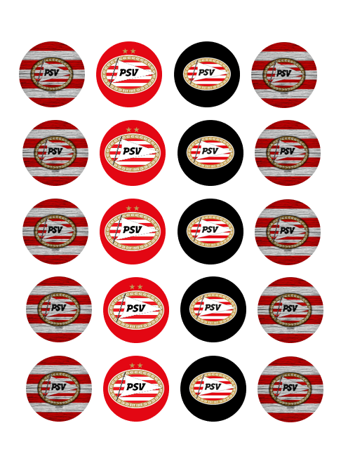 Eetbare print PSV Cupcakes Mini