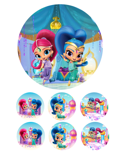 Eetbare print Shimmer&Shine 15cm