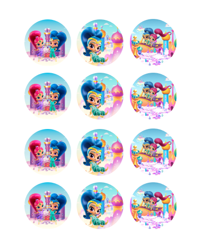 Eetbare print Shimmer&Shine Cupcakes