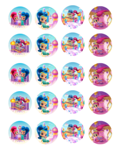 Eetbare print Shimmer&Shine Cupcakes Mini
