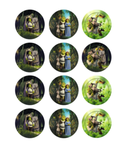 Eetbare print Shrek Cupcakes