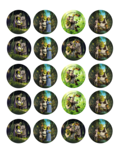 Eetbare print Shrek Cupcakes Mini