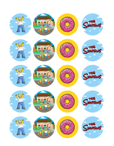 Eetbare print Simpsons Cupcakes Mini