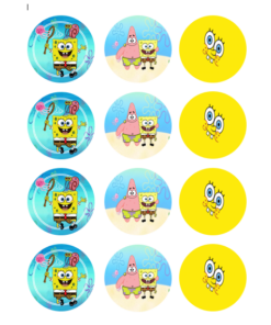 Eetbare print Spongebob Cupcakes