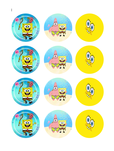 Eetbare print Spongebob Cupcakes