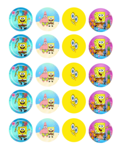 Eetbare print Spongebob Cupcakes Mini