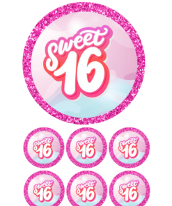 Eetbare print Sweetsixteen Thema 15cm