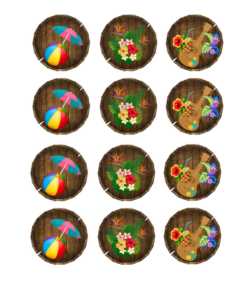 Eetbare print Tropical Cupcakes