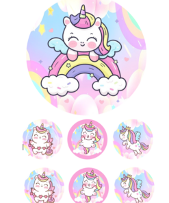 Eetbare print RainbowUnicorn 15cm