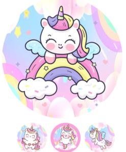 Eetbare print RainbowUnicorn 20cm