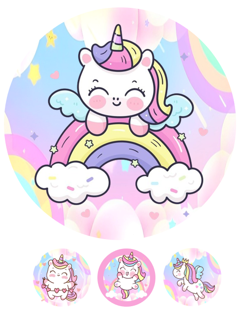 Eetbare print RainbowUnicorn 20cm