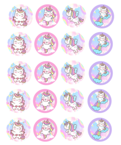 Eetbare print RainbowUnicorn Cupcakes Mini