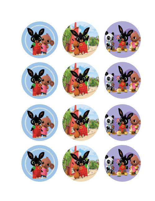 Eetbare print Bing Cupcakes