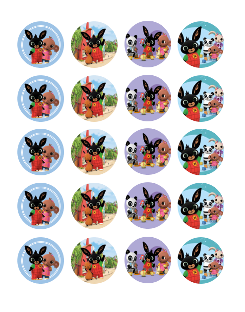 Eetbare print Bing Cupcakes Mini