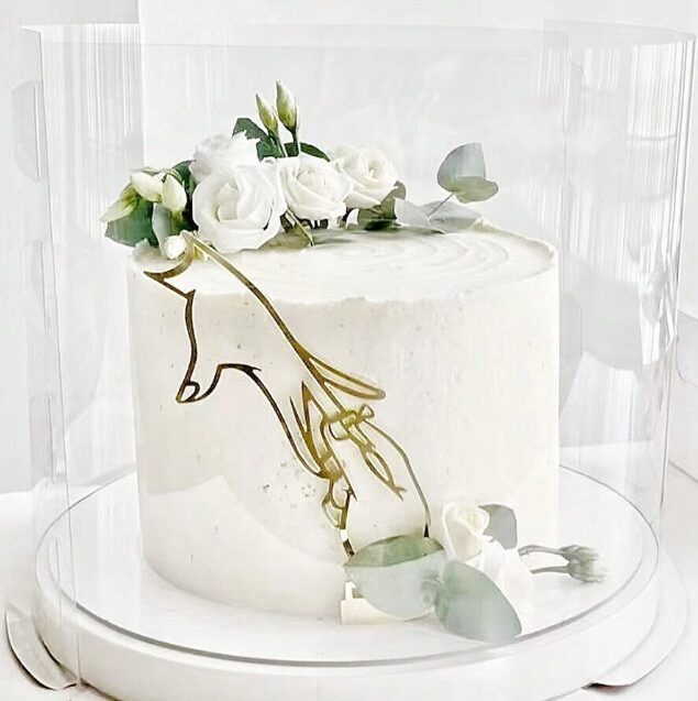 Verloving Caketopper Acryl Goud