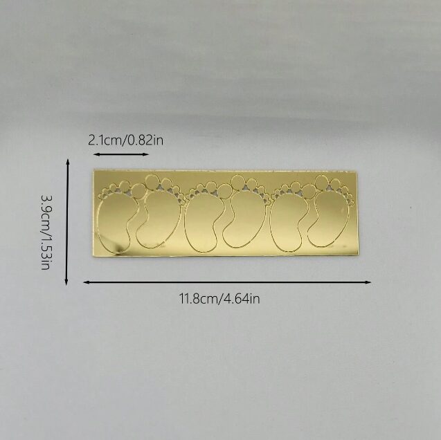 Babyvoetjes Caketopper Acryl Goud (18 stuks) - Afbeelding 2