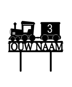 Birthday Boy Trein Caketopper (met instekers)