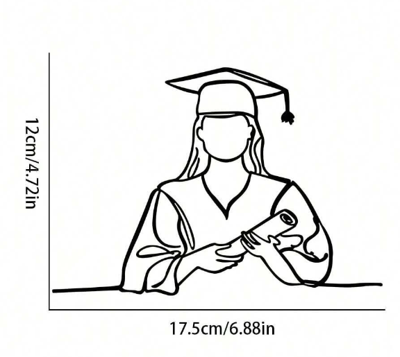 Geslaagd Caketopper Acryl Zwart - Afbeelding 3