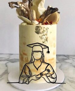 Geslaagd Caketopper Acryl Zwart