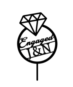 Verloving Ring Caketopper (met insteker)