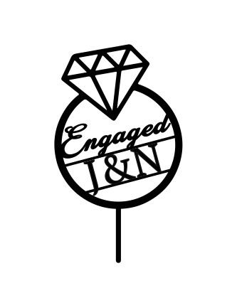 Verloving Ring Caketopper (met insteker)