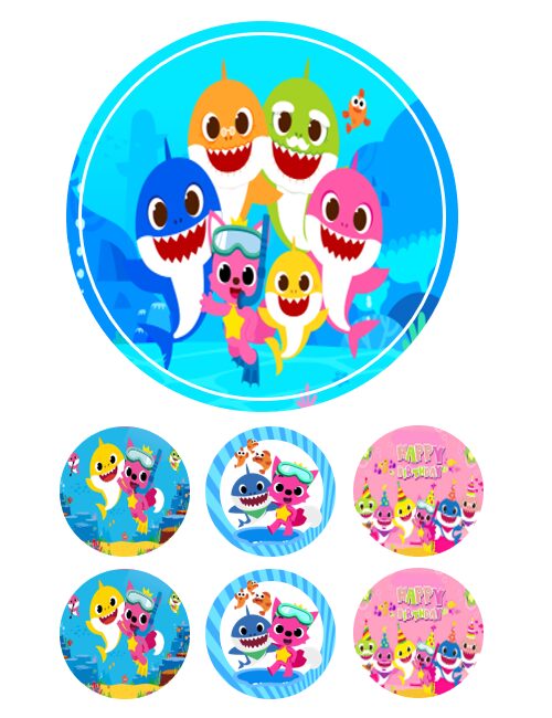 Eetbare print Baby Shark 15cm