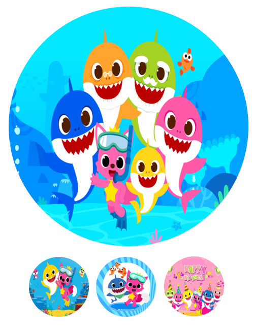 Eetbare print Baby Shark 20cm