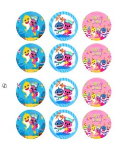 Eetbare print Baby Shark Cupcakes