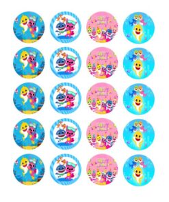 Eetbare print Baby Shark Cupcakes Mini