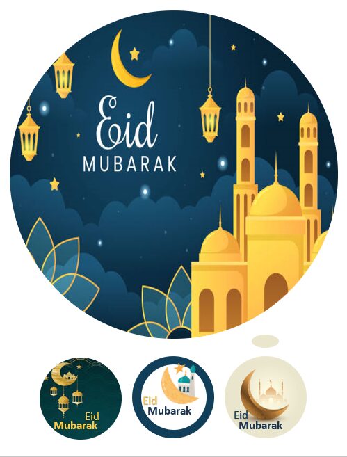 Eetbare print Eid Mubarak Thema 20cm
