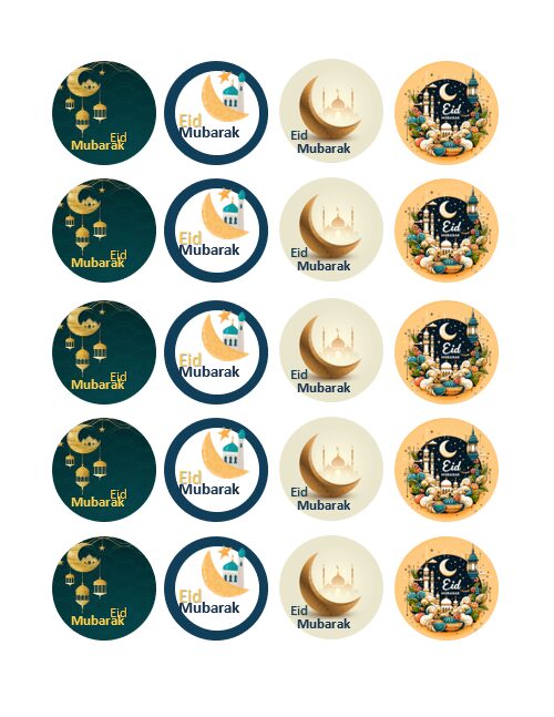 Eetbare print Eid Mubarak Thema Cupcakes Mini