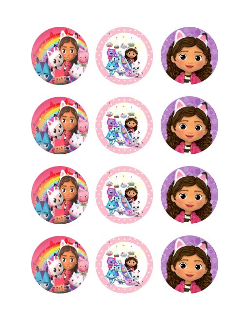 Eetbare print Gabby Dollhouse Cupcakes