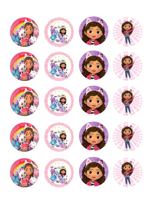 Eetbare print Gabby Dollhouse Cupcakes Mini
