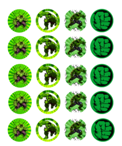 Eetbare print Hulk Cupcakes Mini