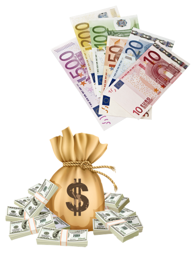 Eetbare print Money eurodollar 3D