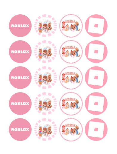 Eetbare print Roblox Pink Cupcakes Mini