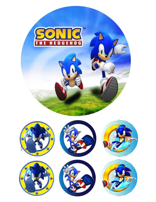 Eetbare print Sonic the Hedgehog 15cm