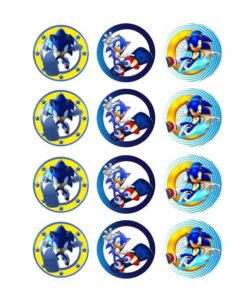 Eetbare print Sonic the Hedgehog Cupcakes