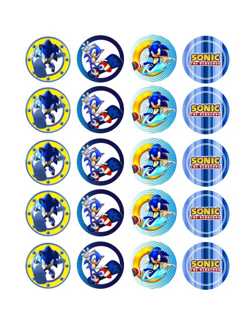 Eetbare print Sonic the Hedgehog Cupcakes Mini