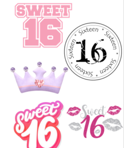 Eetbare print Sweetsixteen Thema 3D