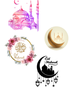 Eetbare print Eid Mubarak kleur 3D