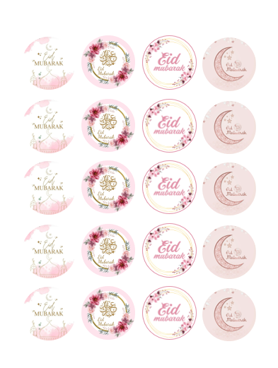 Eetbare print Eid Mubarak kleur mini cupcakes