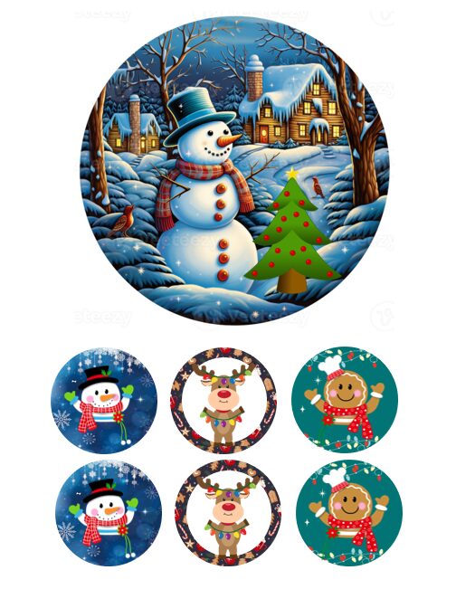 Eetbare print Kerstmis 15cm