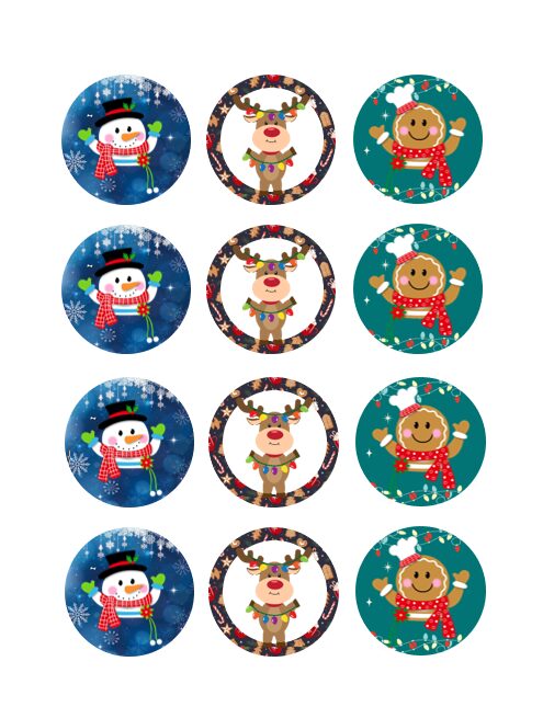 Eetbare print Kerstmis Cupcakes