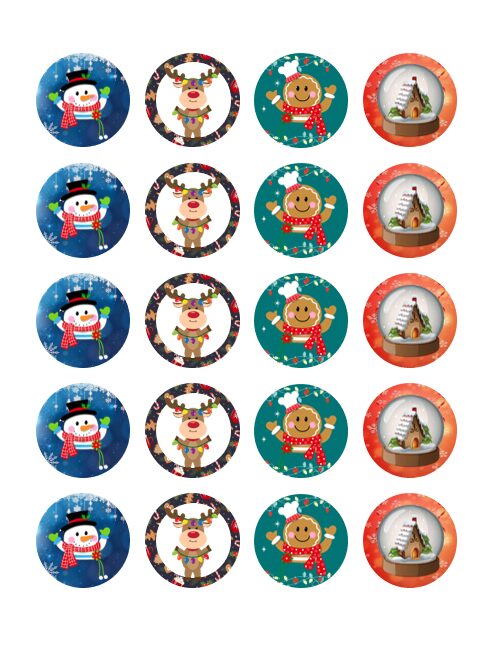 Eetbare print Kerstmis Cupcakes Mini