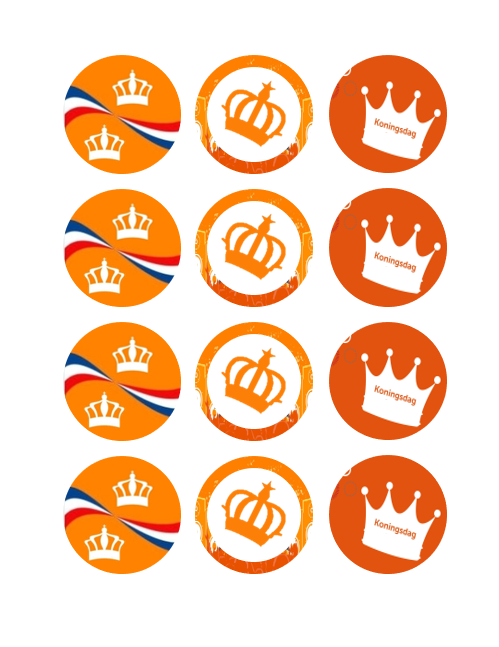Eetbare print Koningsdag Cupcakes