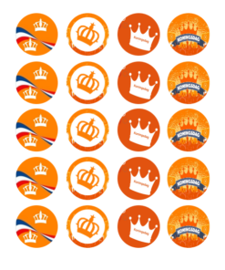 Eetbare print Koningsdag Cupcakes Mini