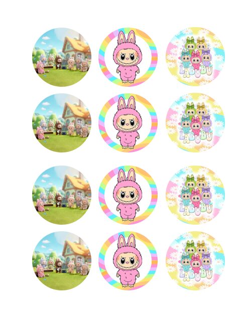 Eetbare print Labubu Cupcakes