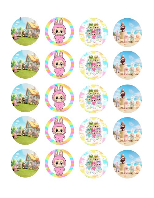 Eetbare print Labubu Cupcakes Mini